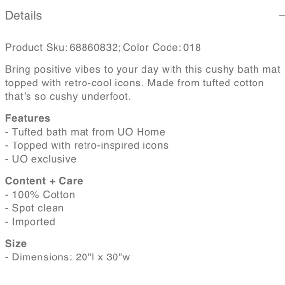 Urban Outfitters Happy Tufted Bath Mat NWT - Picture 4 of 7